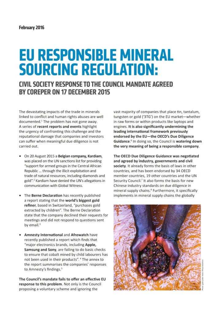 EU Responsible Mineral Sourcing Regulation