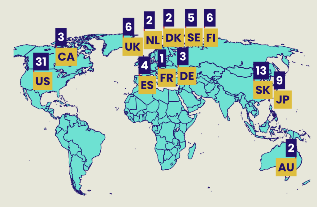 Researched labour protests linked to supply chains of major multinational brands per country. Source: China Labour Bulletin’s Strike Map, accessed last on 16/12/2024. 